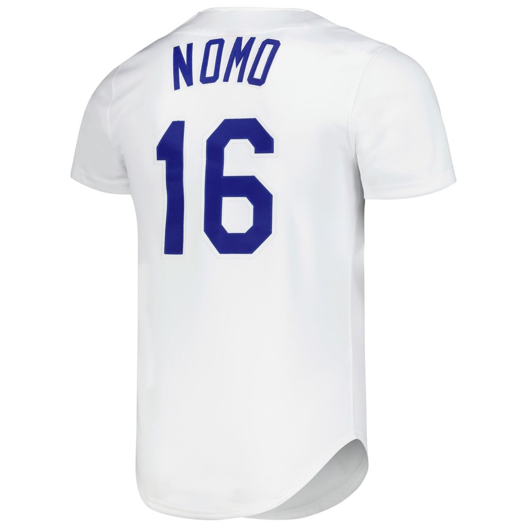 Los Angeles Dodgers Hideo Nomo Mitchell & Ness White Cooperstown Collection Authentic Jersey product image 3, provided for