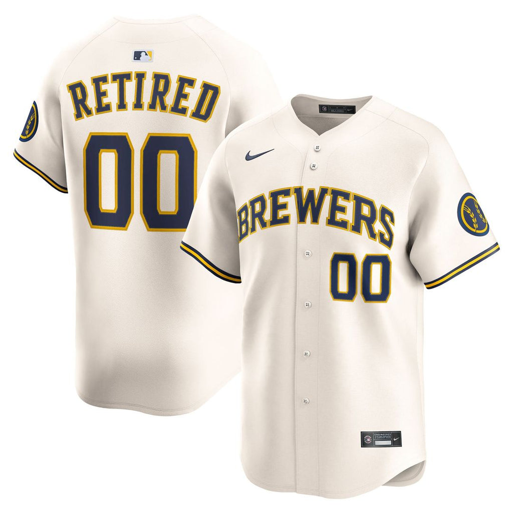 Milwaukee Brewers Nike Cream Home Limited Pick-A-Player Retired Roster Jersey product image 1, provided for visual reference