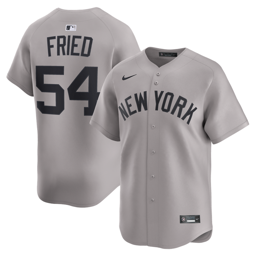 New York Yankees Max Fried Nike Gray Road Limited Player Jersey product image 4, provided for visual reference and product
