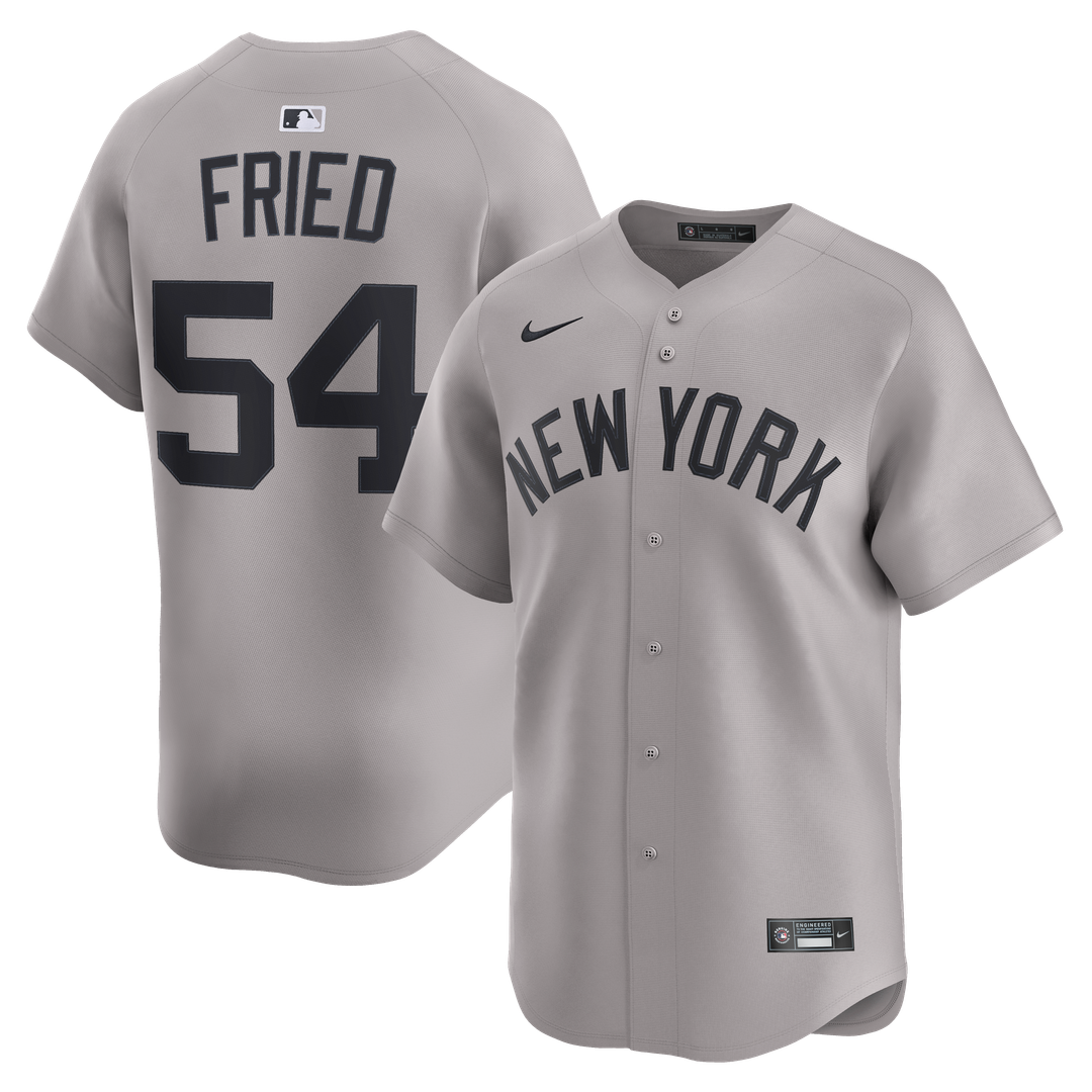 New York Yankees Max Fried Nike Gray Road Limited Player Jersey product image 4, provided for visual reference and product