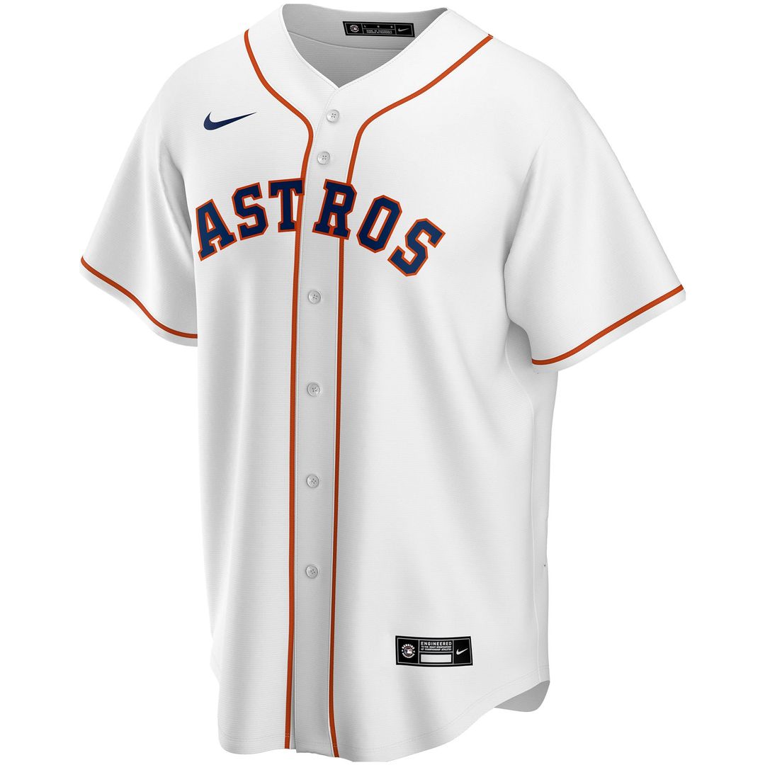 Houston Astros Nike White Home Replica Custom Jersey product image 2, provided for visual reference and product detail review