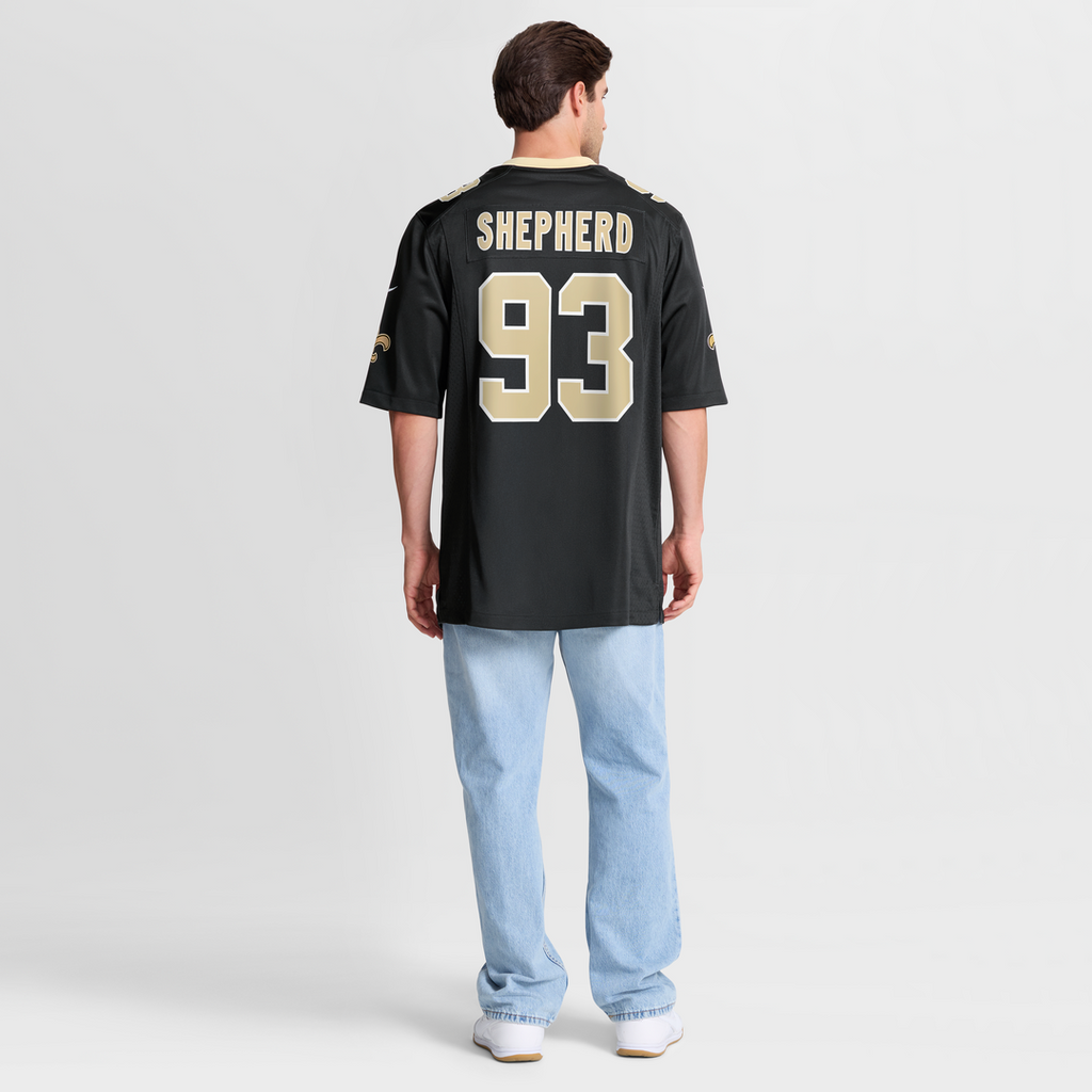 New Orleans Saints Nathan Shepherd Nike Black Game Jersey product image 8, provided for visual reference and product detail