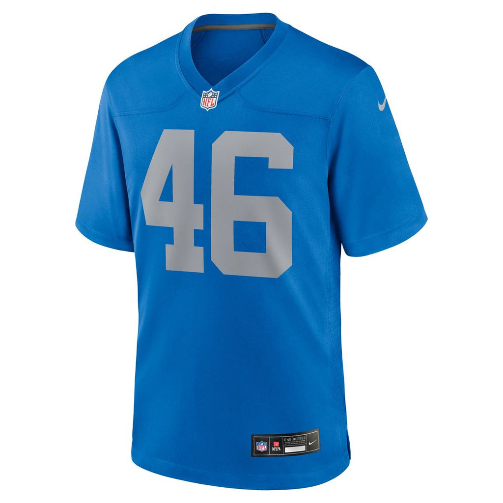Detroit Lions Jack Campbell Nike Blue Alternate Game Jersey product image 2, provided for visual reference and product