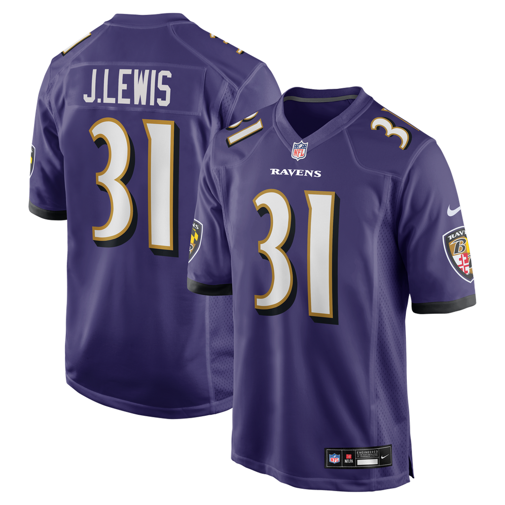 Baltimore Ravens Jamal Lewis Nike Purple Game Retired Player Jersey product image 1, provided for visual reference and
