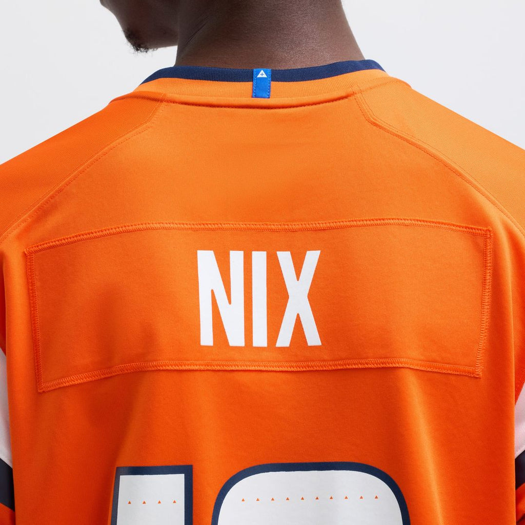 Denver Broncos Bo Nix Nike Orange Player Game Jersey product image 18, provided for visual reference and product detail