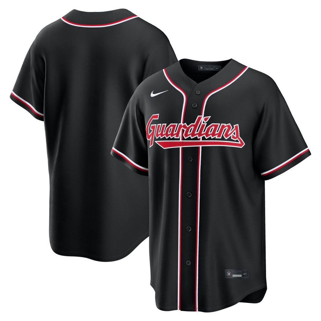 Cleveland Guardians Nike Fashion Replica Black Out Jersey product image 1, provided for visual reference and product detail