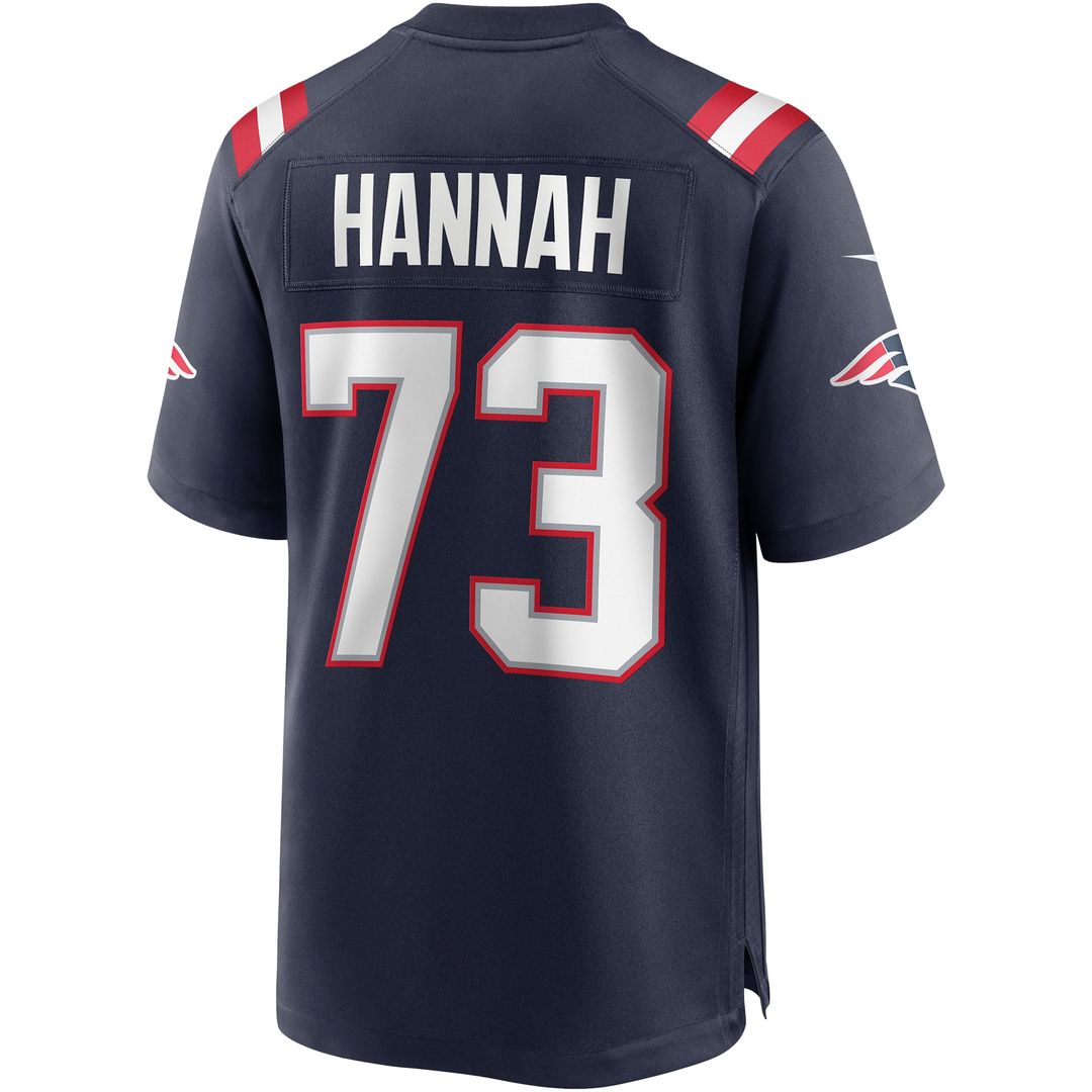 New England Patriots John Hannah Nike Navy Game Retired Player Jersey product image 3, provided for visual reference and