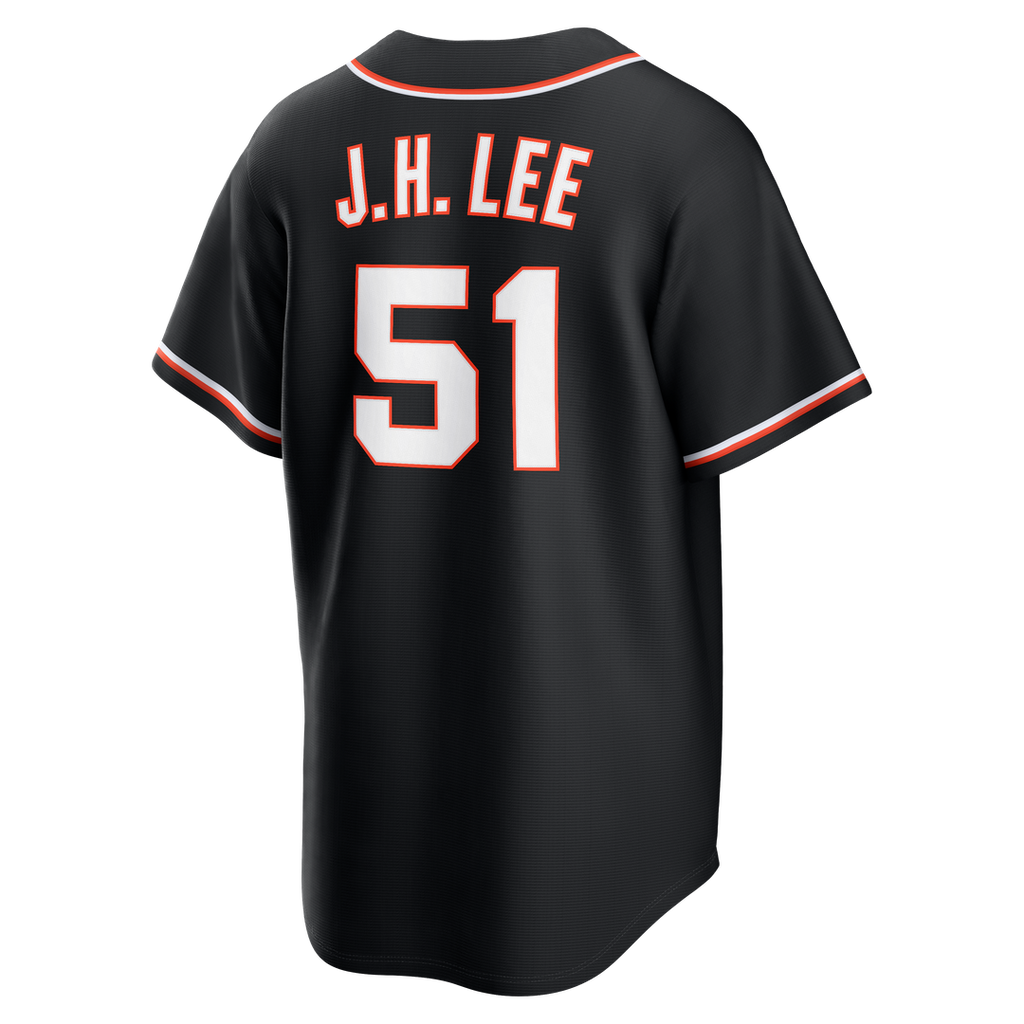 San Francisco Giants Jung Hoo Lee Nike Fashion Replica Black Out Jersey product image 7, provided for visual reference and