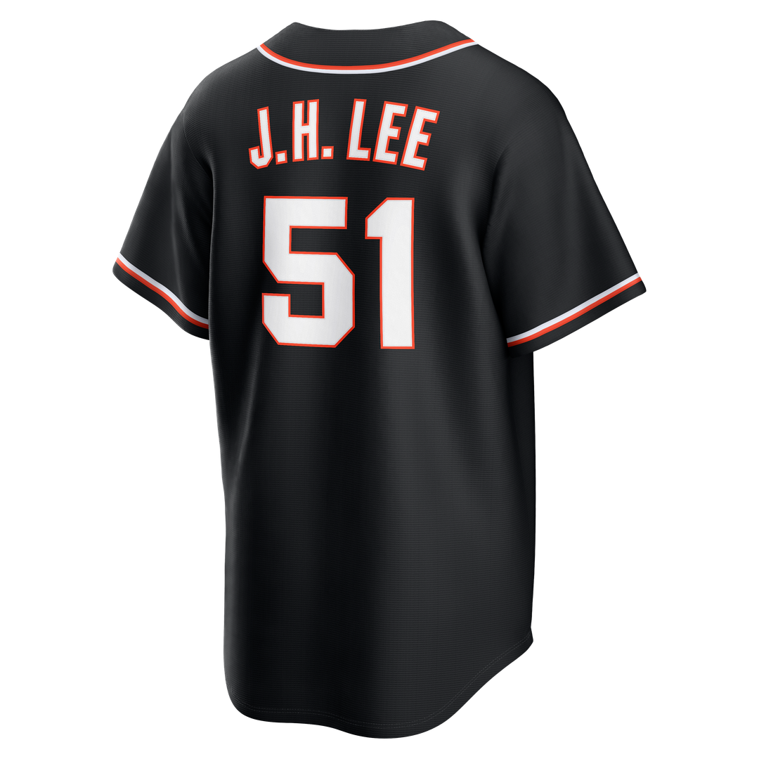 San Francisco Giants Jung Hoo Lee Nike Fashion Replica Black Out Jersey product image 7, provided for visual reference and