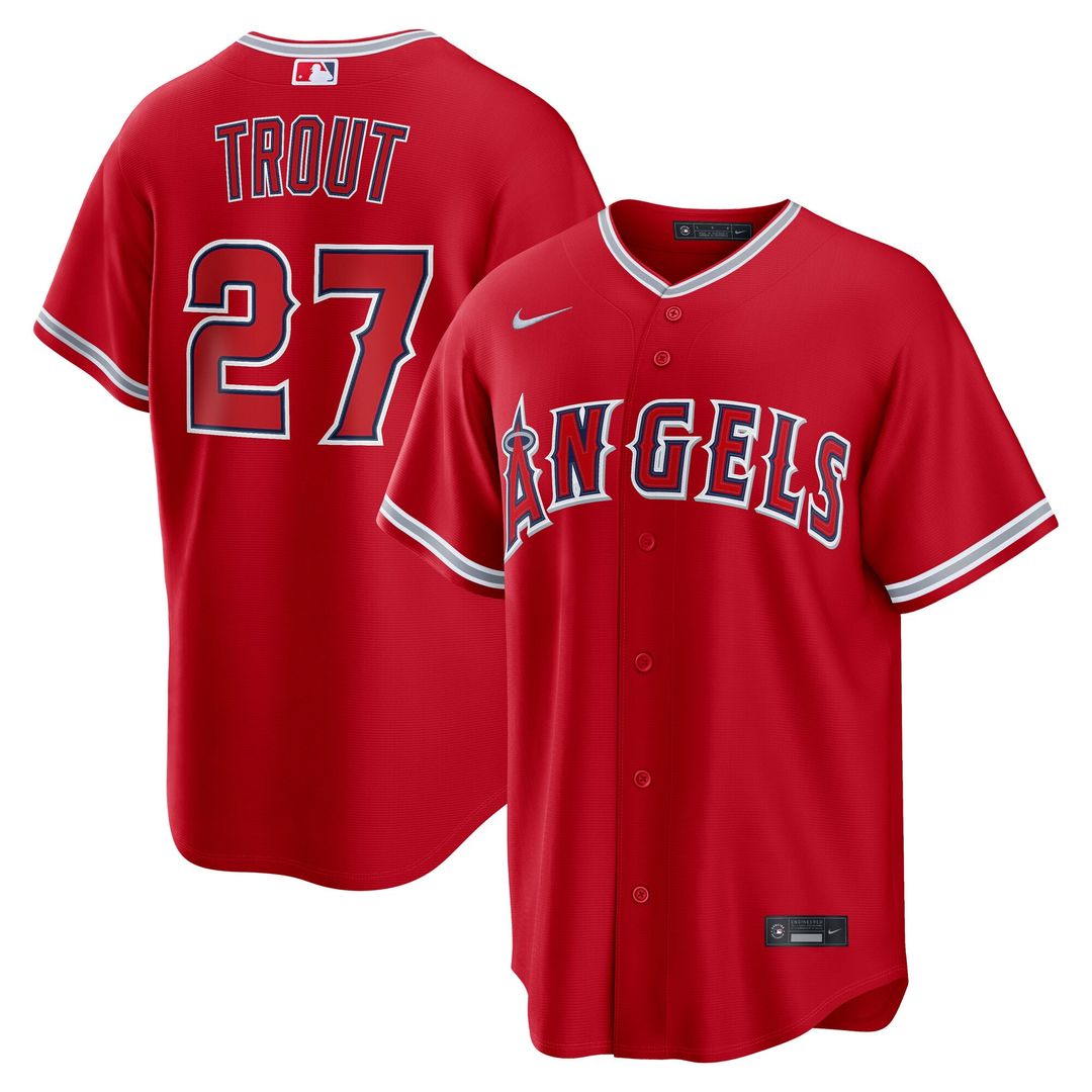 Los Angeles Angels Mike Trout Nike White Alternate Replica Jersey product image 7, provided for visual reference and product