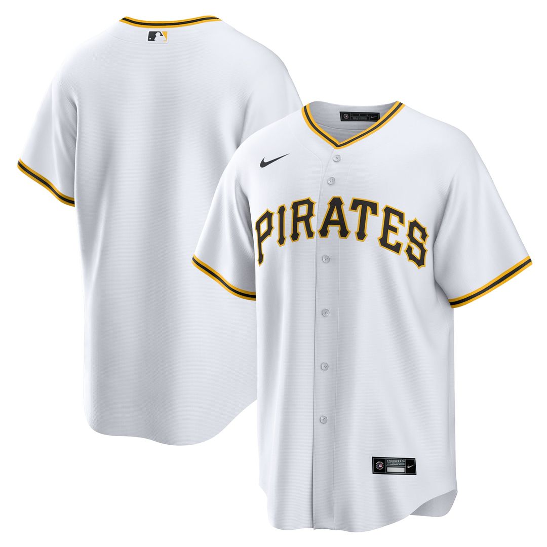Pittsburgh Pirates Nike White Home Replica Team Jersey product image 4, provided for visual reference and product detail