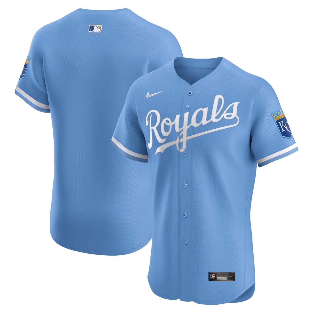 Kansas City Royals Nike Light Blue Alternate Elite Jersey product image 1, provided for visual reference and product detail
