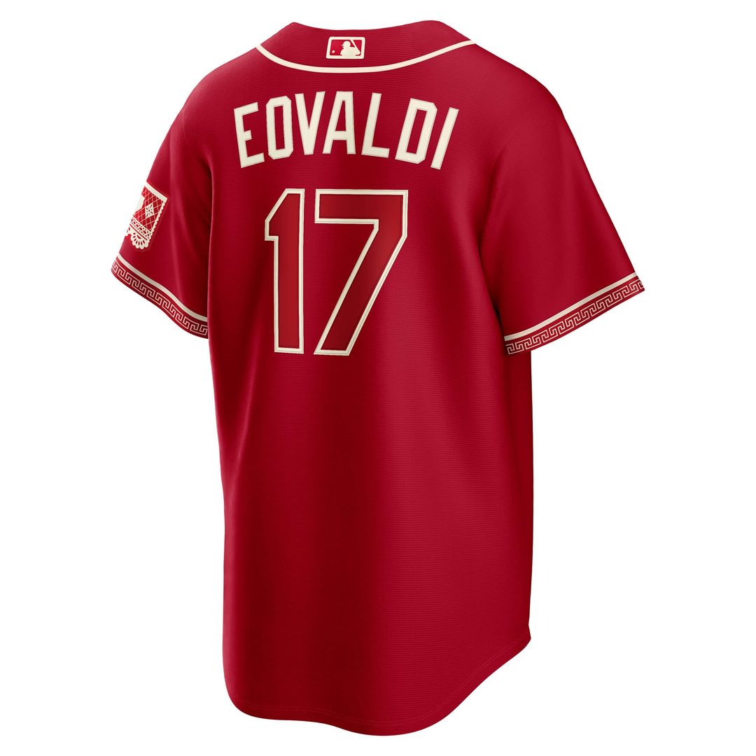 Texas Rangers Nathan Eovaldi Nike Red 2026 City Connect Stadium Jersey product image 3, provided for visual reference and