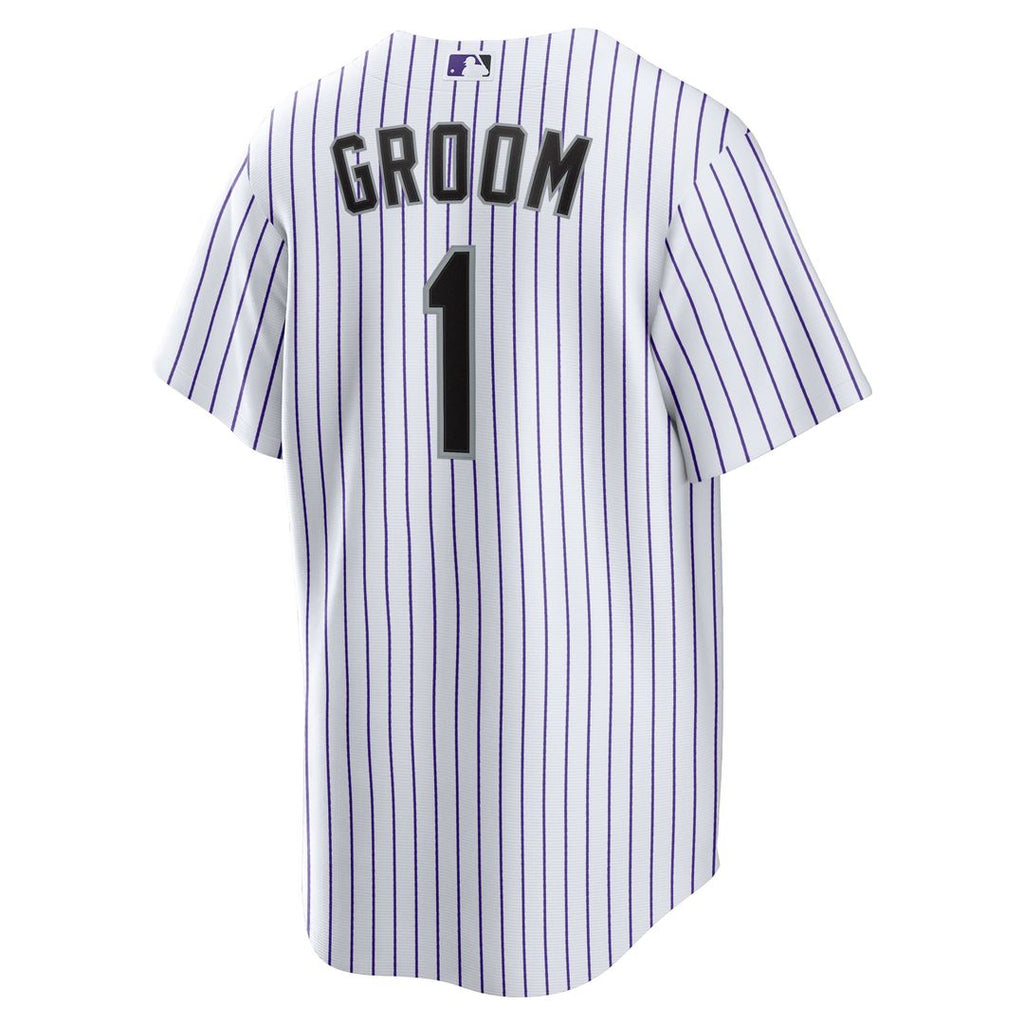 Colorado Rockies Nike White #1 Groom Home Replica Jersey product image 3, provided for visual reference and product detail