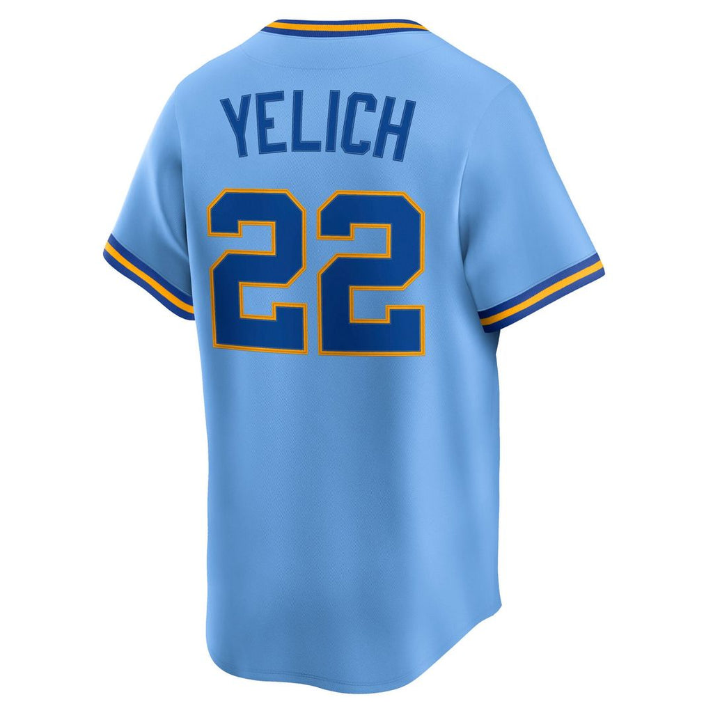 Milwaukee Brewers Christian Yelich Nike Powder Blue Cooperstown Collection Limited Jersey product image 3, provided for