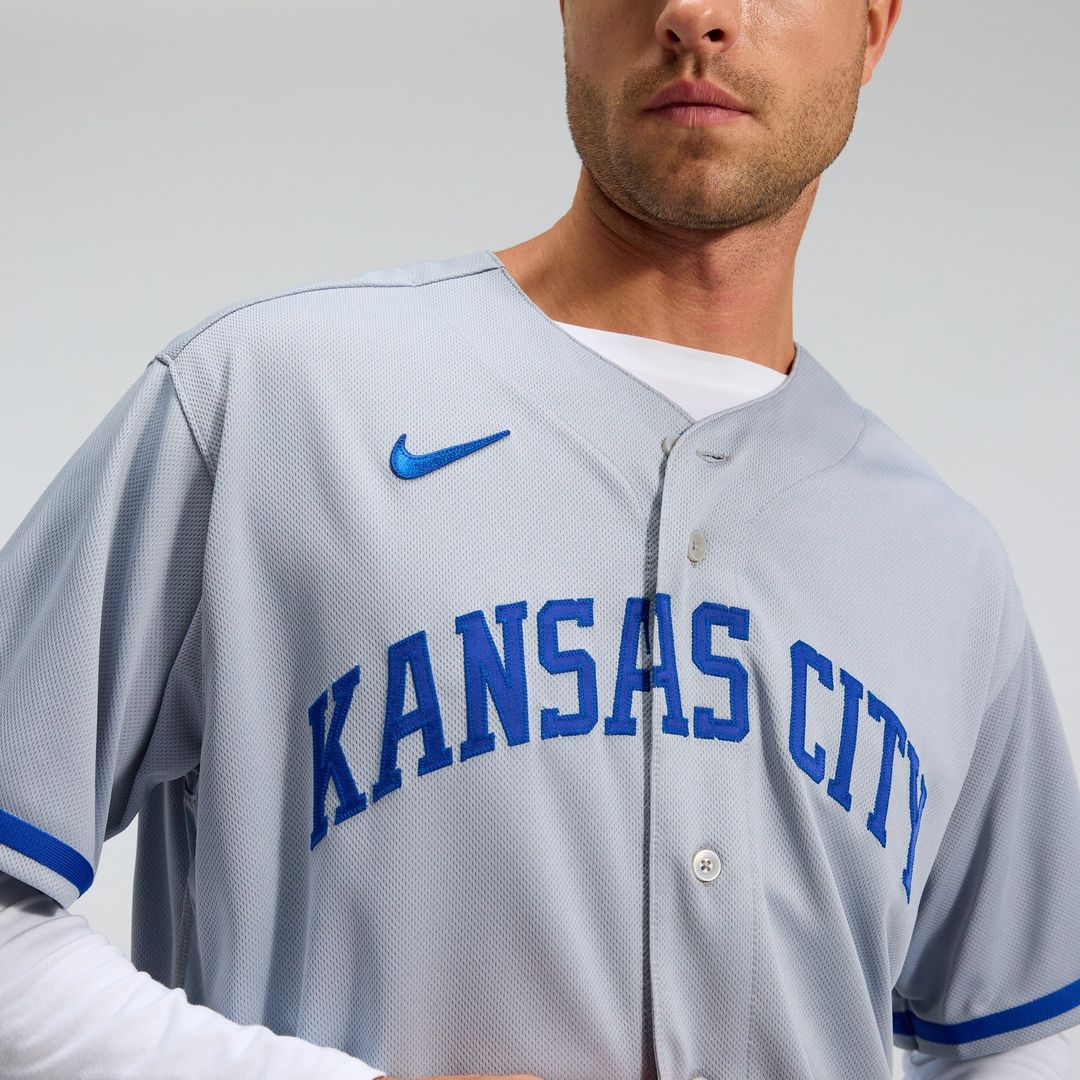 Kansas City Royals Nike Gray 2022 Road Authentic Jersey product image 9, provided for visual reference and product detail