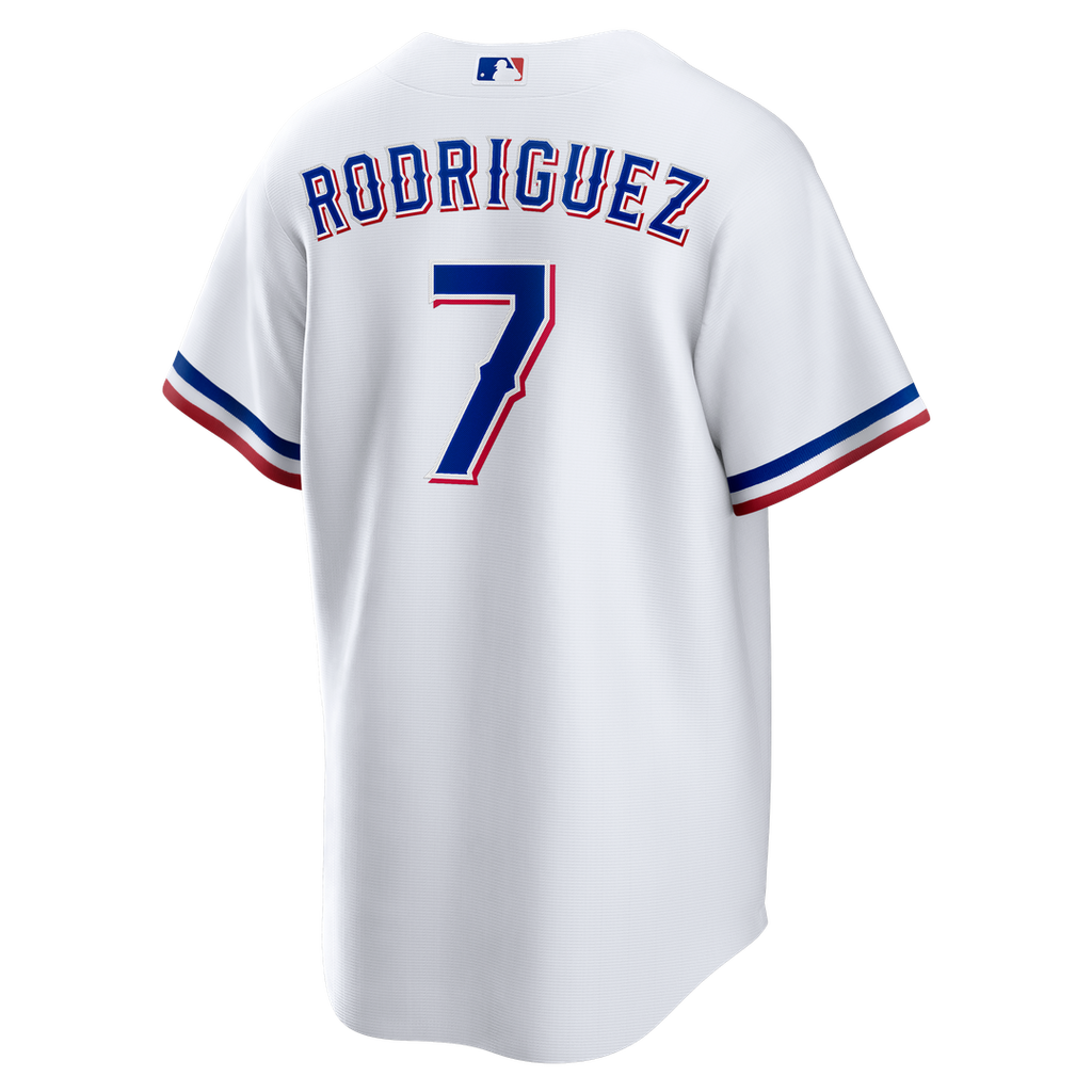 Texas Rangers Ivan Rodriguez Nike White Home Retired Player Replica Jersey product image 3, provided for visual reference