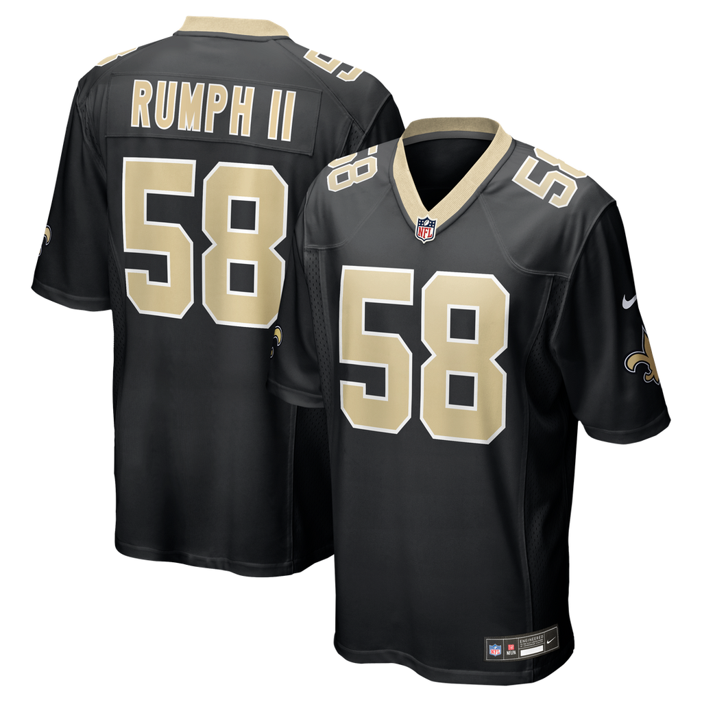 New Orleans Saints Chris Rumph II Nike Black Team Game Jersey product image 1, provided for visual reference and product