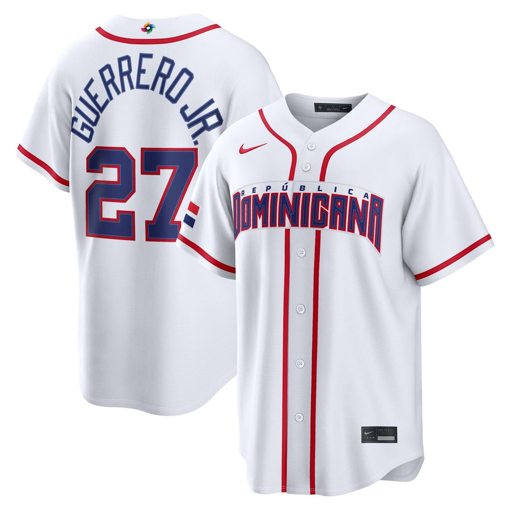 Dominican Republic Baseball Vladimir Guerrero Jr. Nike White 2026 World Baseball Classic Home Stadium Jersey product image