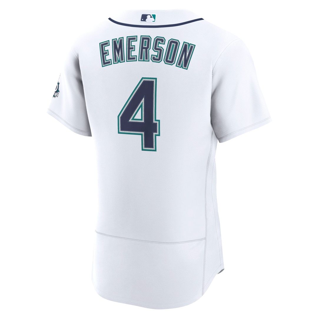 Seattle Mariners Colt Emerson Nike White Home 50th Season Authentic Jersey product image 3, provided for visual reference