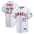 Fourth of July Los Angeles Angels Mike Trout Nike White USA 250 Stadium Jersey product image 1, provided for visual