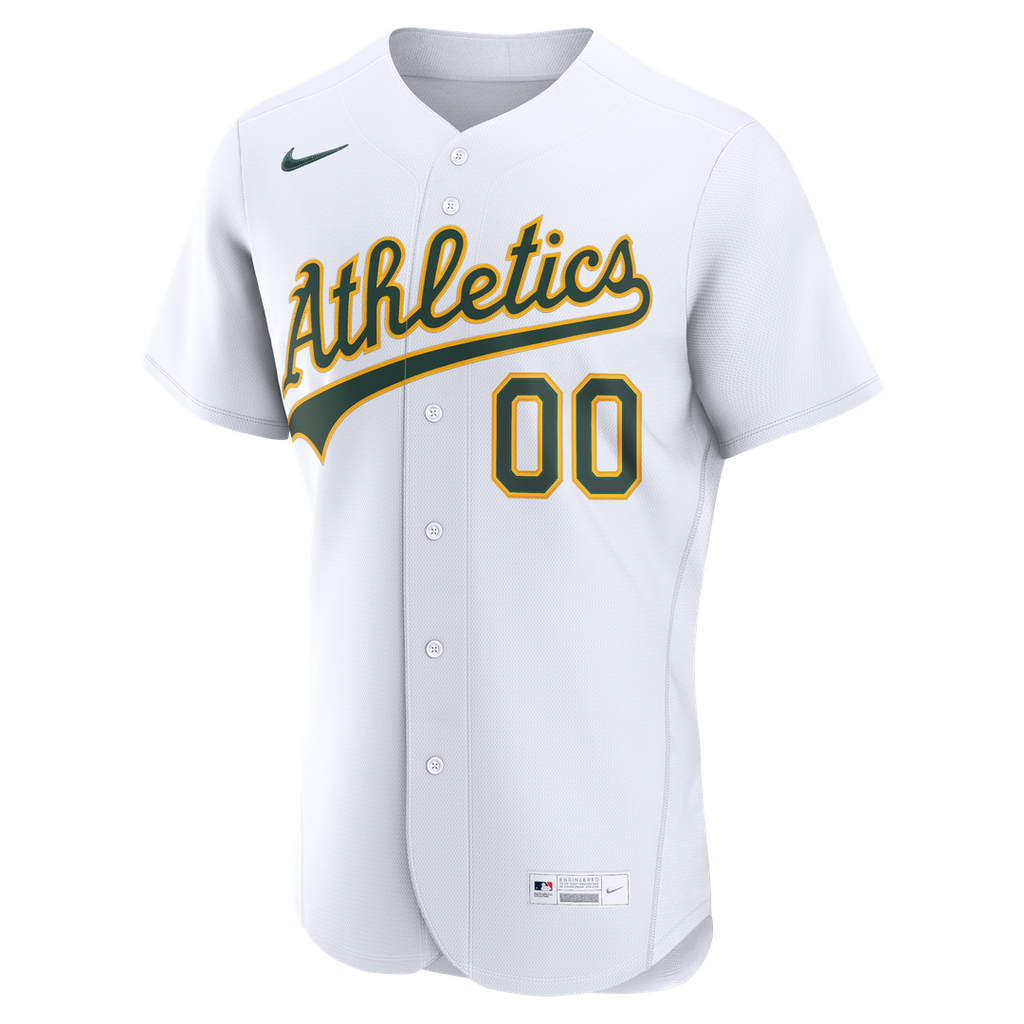 Athletics Nike White Home Authentic Custom Jersey product image 2, provided for visual reference and product detail review