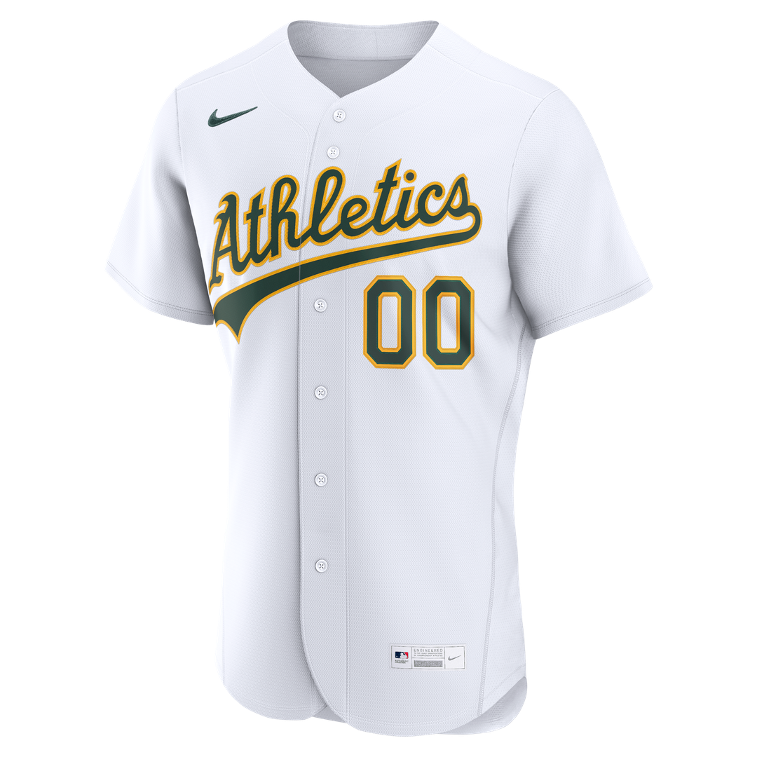 Athletics Nike White Home Authentic Custom Jersey product image 2, provided for visual reference and product detail review