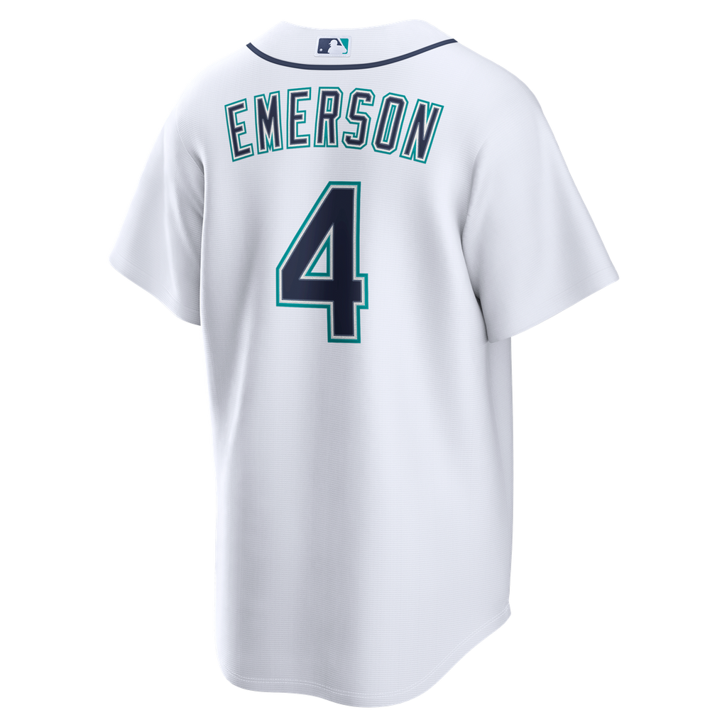 Seattle Mariners Colt Emerson Nike White Home Replica Jersey product image 5, provided for visual reference and product