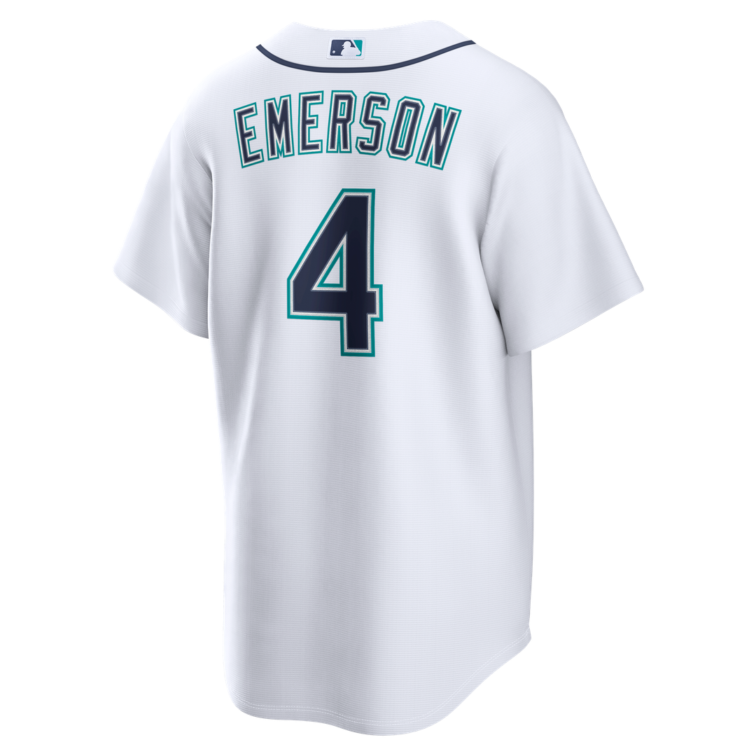 Seattle Mariners Colt Emerson Nike White Home Replica Jersey product image 5, provided for visual reference and product
