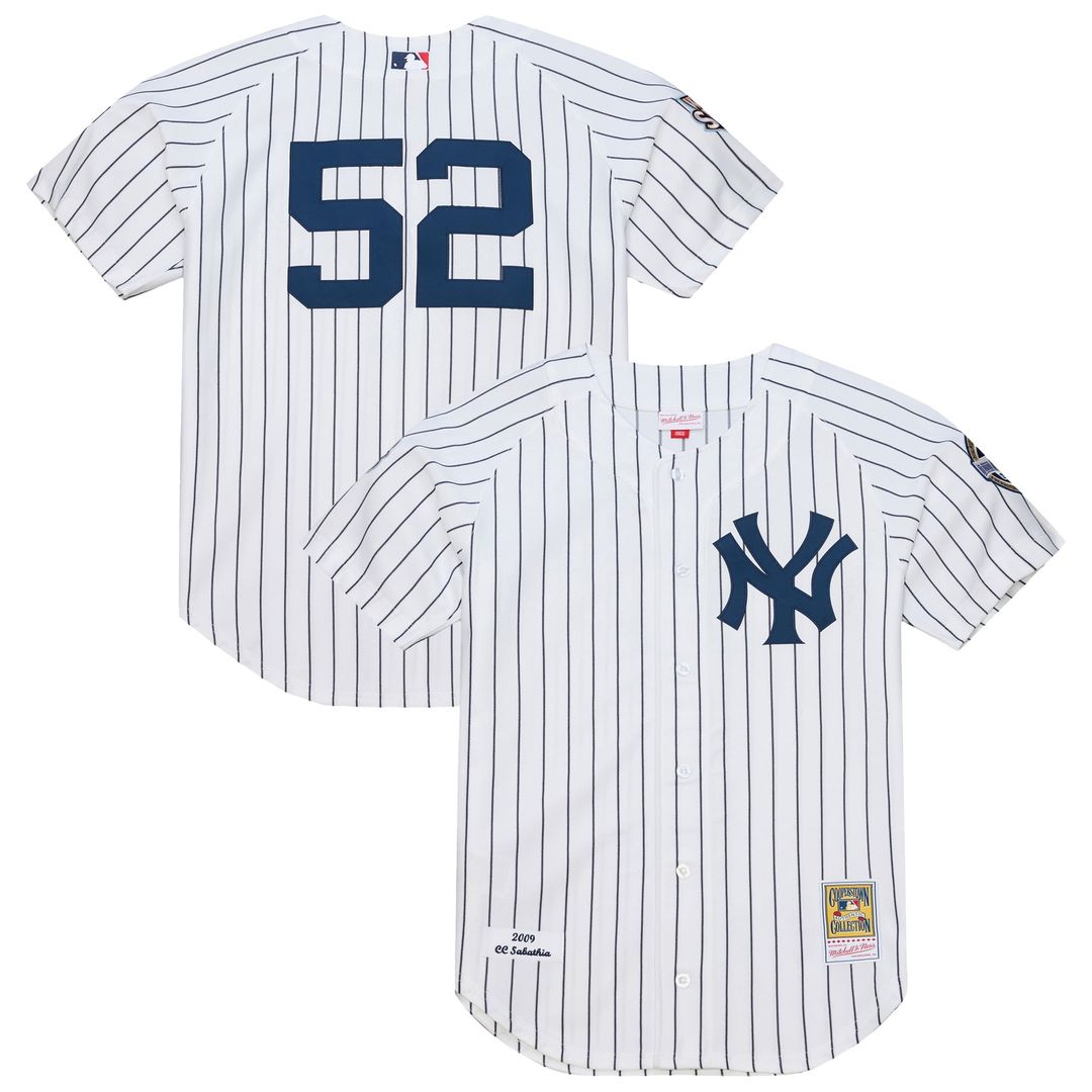 New York Yankees CC Sabathia Mitchell & Ness White 2009 Cooperstown Collection Authentic Jersey product image 1, provided