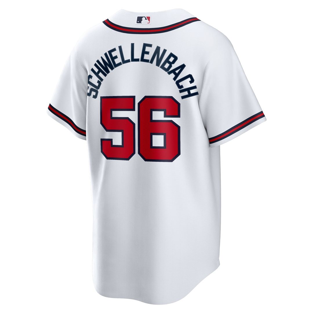 Atlanta Braves Spencer Schwellenbach Nike White Home Replica Jersey product image 3, provided for visual reference and