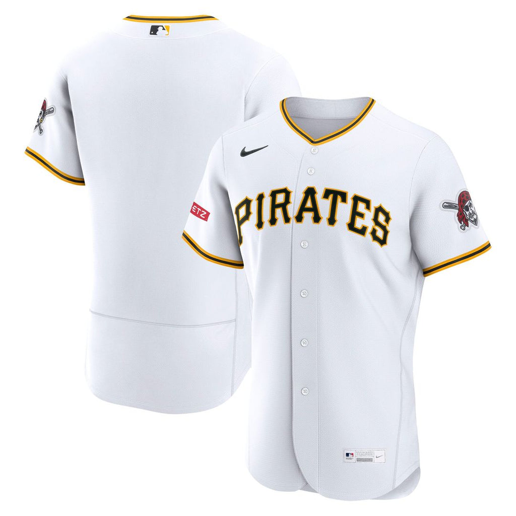 Pittsburgh Pirates Nike White Home Sponsor Patch Authentic Jersey product image 1, provided for visual reference and product