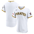 Pittsburgh Pirates Nike White Home Sponsor Patch Authentic Jersey product image 1, provided for visual reference and product