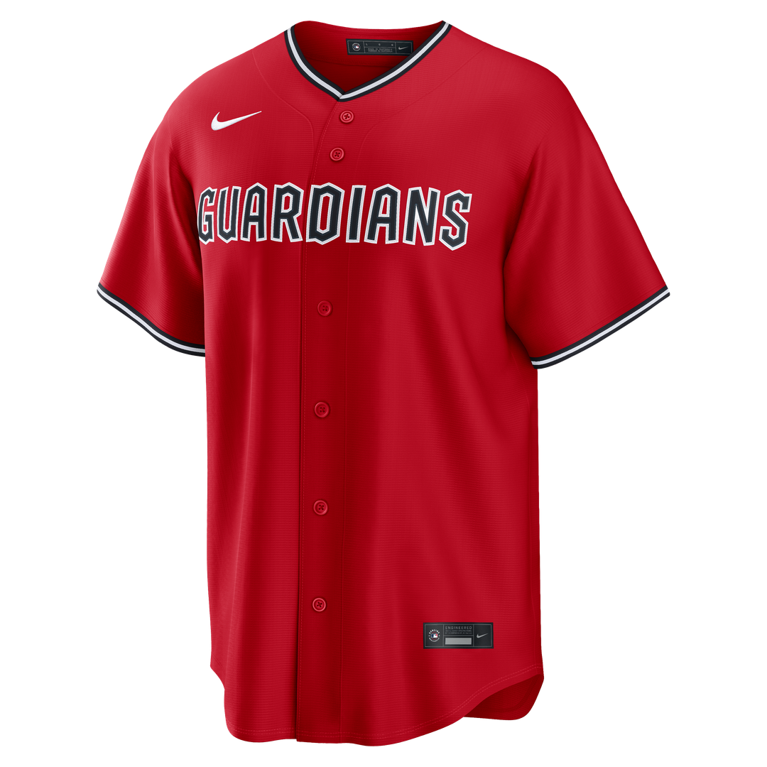 Cleveland Guardians Travis Bazzana Nike Red Alternate Replica Jersey product image 2, provided for visual reference and