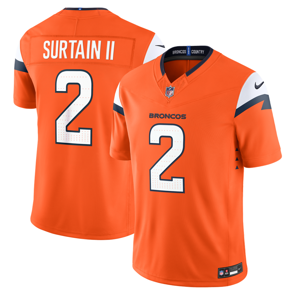 Denver Broncos Pat Surtain II Nike Navy Alternate Vapor F.U.S.E. Stitched Limited Jersey product image 7, provided for