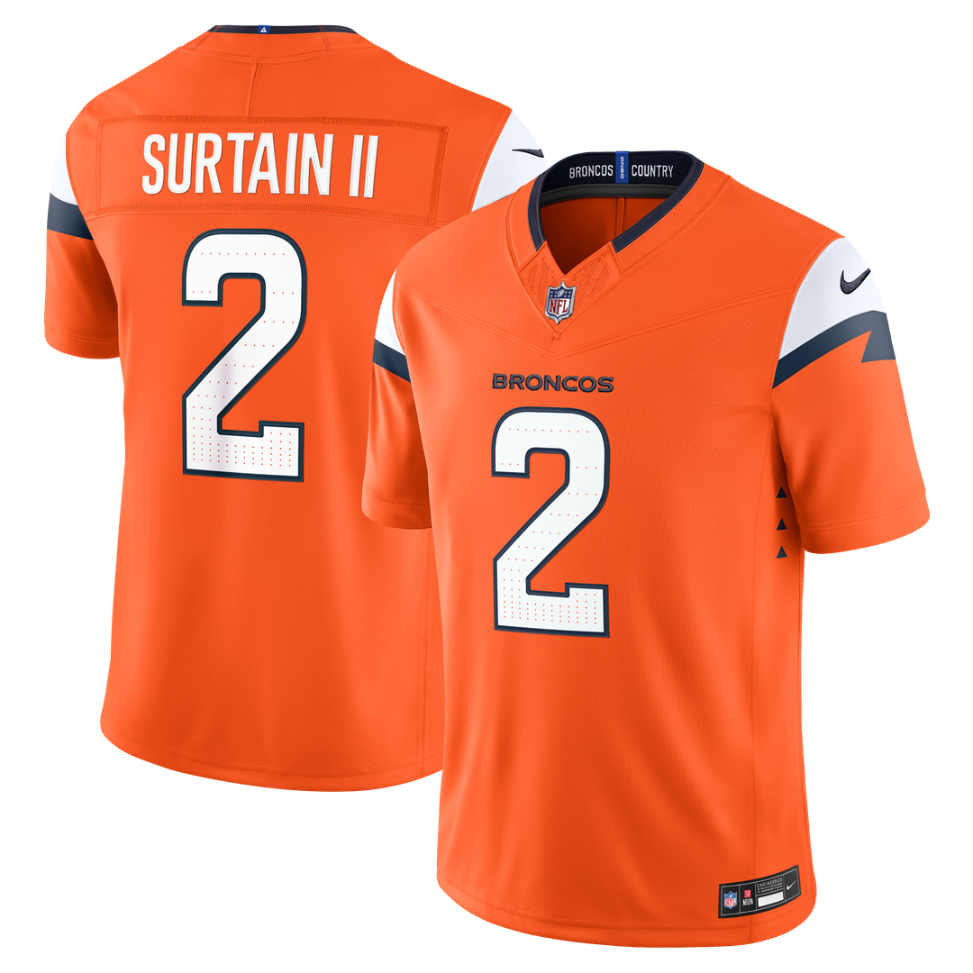 Denver Broncos Pat Surtain II Nike Navy Alternate Vapor F.U.S.E. Stitched Limited Jersey product image 7, provided for