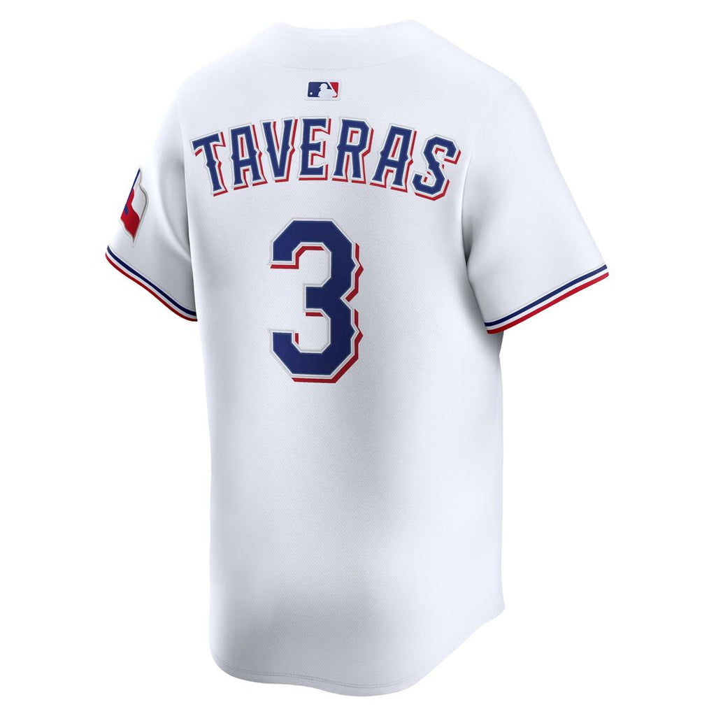Texas Rangers Leody Taveras Nike White Home Limited Player Jersey product image 3, provided for visual reference and product