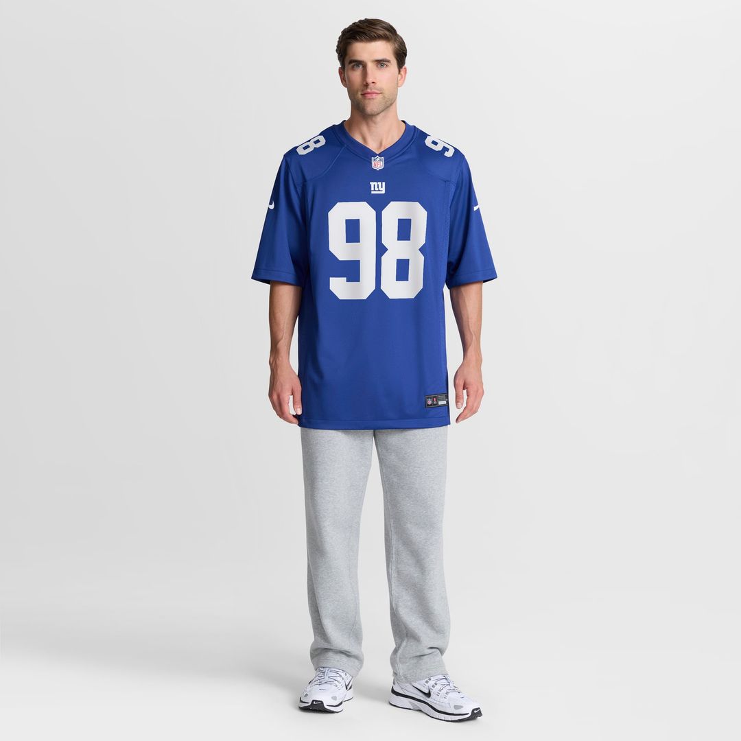 New York Giants D.J. Reader Nike Royal Game Jersey product image 4, provided for visual reference and product detail review