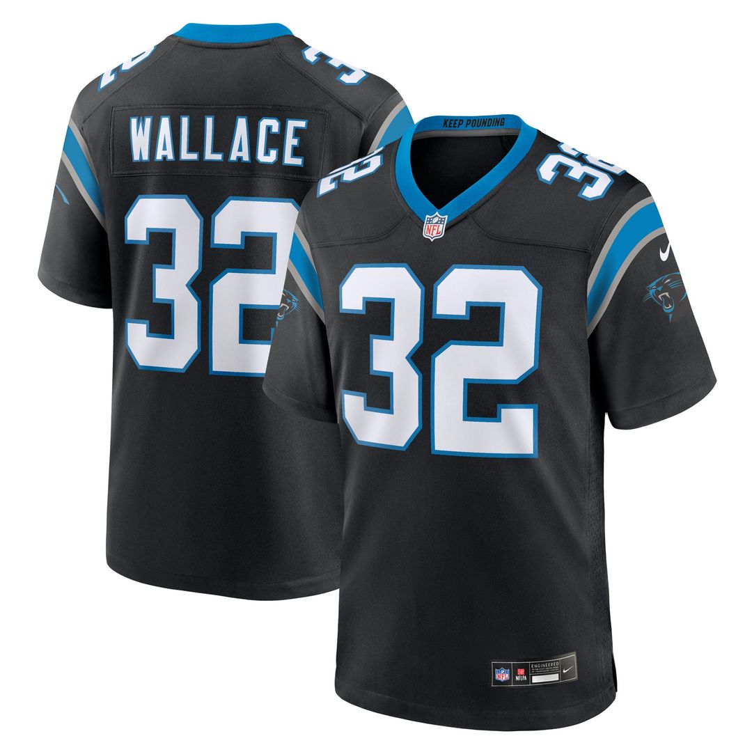 Carolina Panthers Trevin Wallace Nike Black Team Game Jersey product image 1, provided for visual reference and product