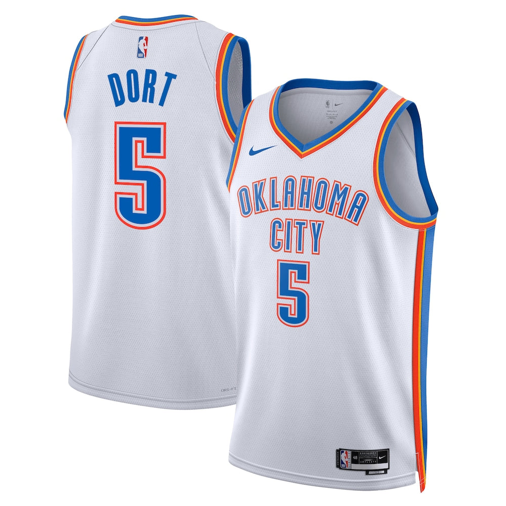 Oklahoma City Thunder Association Edition Swingman Jersey White Luguentz Dort Unisex | RTJ13355 product image 1, provided