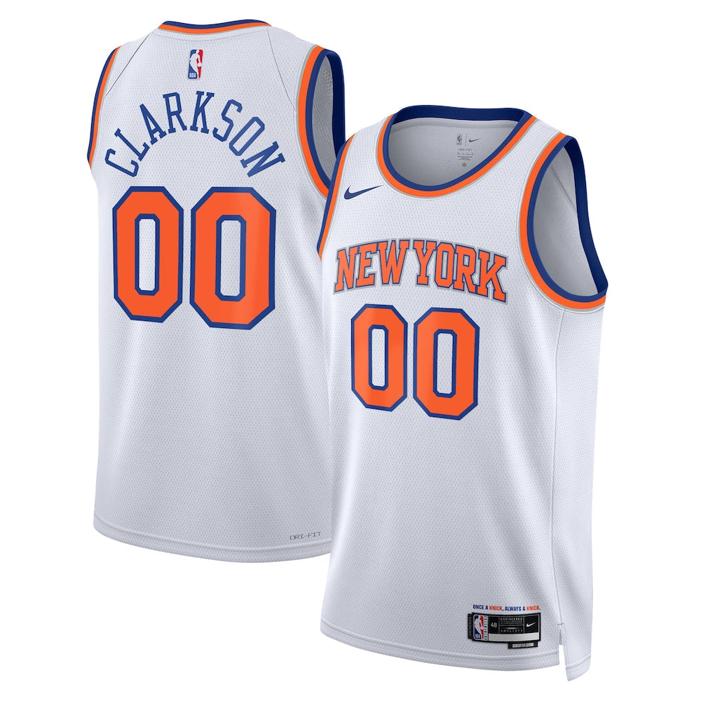 New York Knicks Association Edition Swingman Jersey White Jordan Clarkson Unisex | Stitched Jersey RTJS 12128 product image