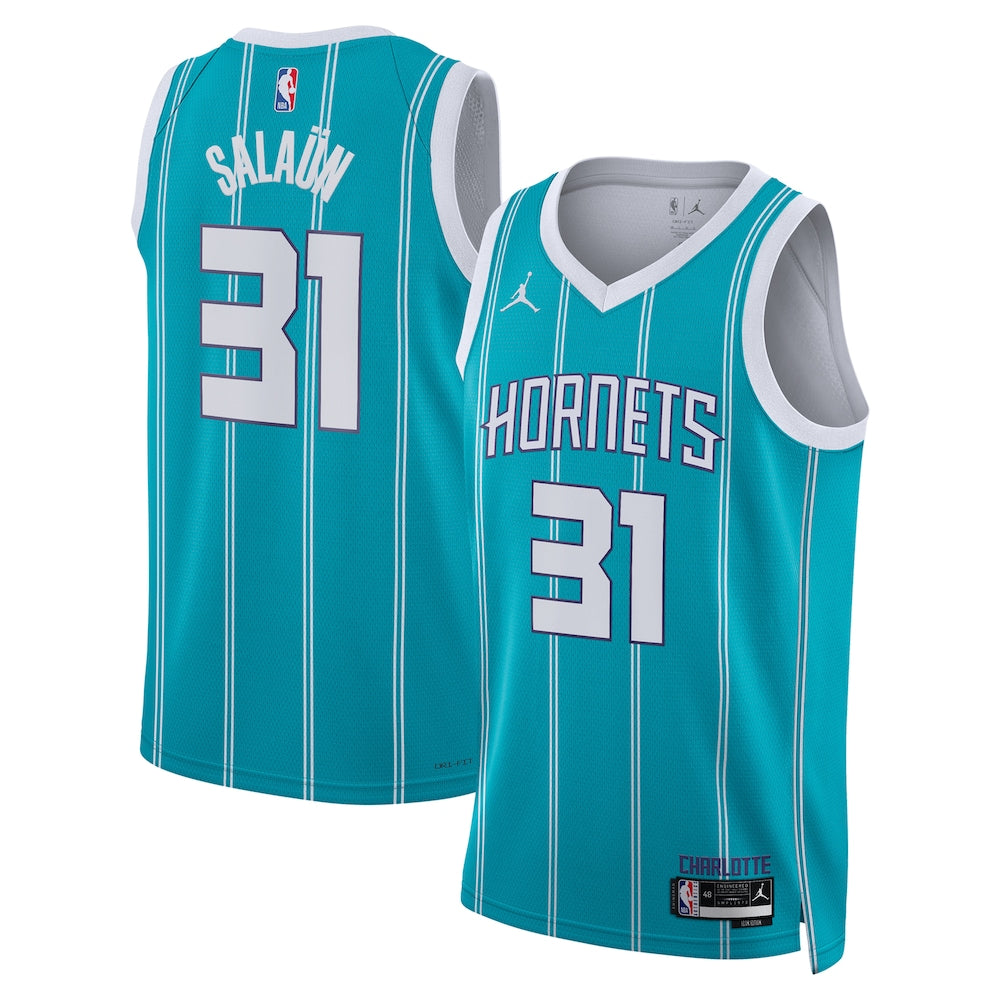 Charlotte Hornets Jordan Brand Icon Edition Swingman Jersey Teal Tidjane Salan Unisex | Stitched Jersey RTJS 12102 product