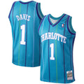 Baron Davis Teal Charlotte Hornets Hardwood Classics 1999 00 Swingman Jersey | Stitched Jersey RTJS 11849 product image 1,