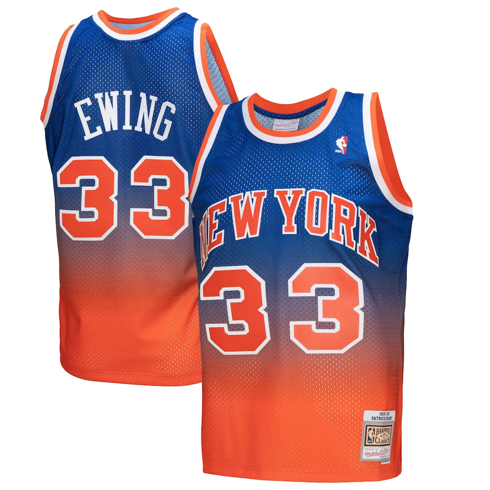 Patrick Ewing Orangeroyal New York Knicks 199192 Hardwood Classics Fadeaway Swingman Player Jersey | Stitched Jersey RTJS