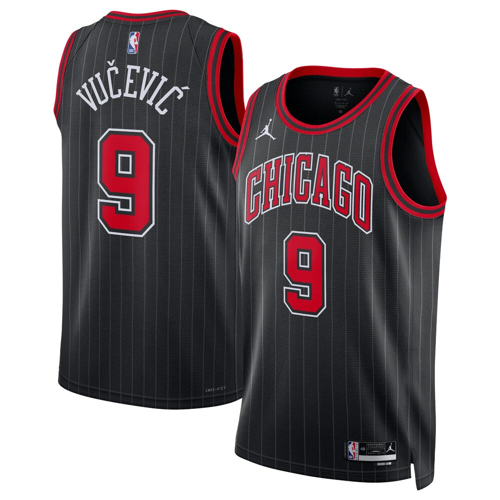 Chicago Bulls Jordan Statement Edition Swingman Jersey Black Nikola Vucevic Unisex | Stitched Jersey RTJS 11808 product