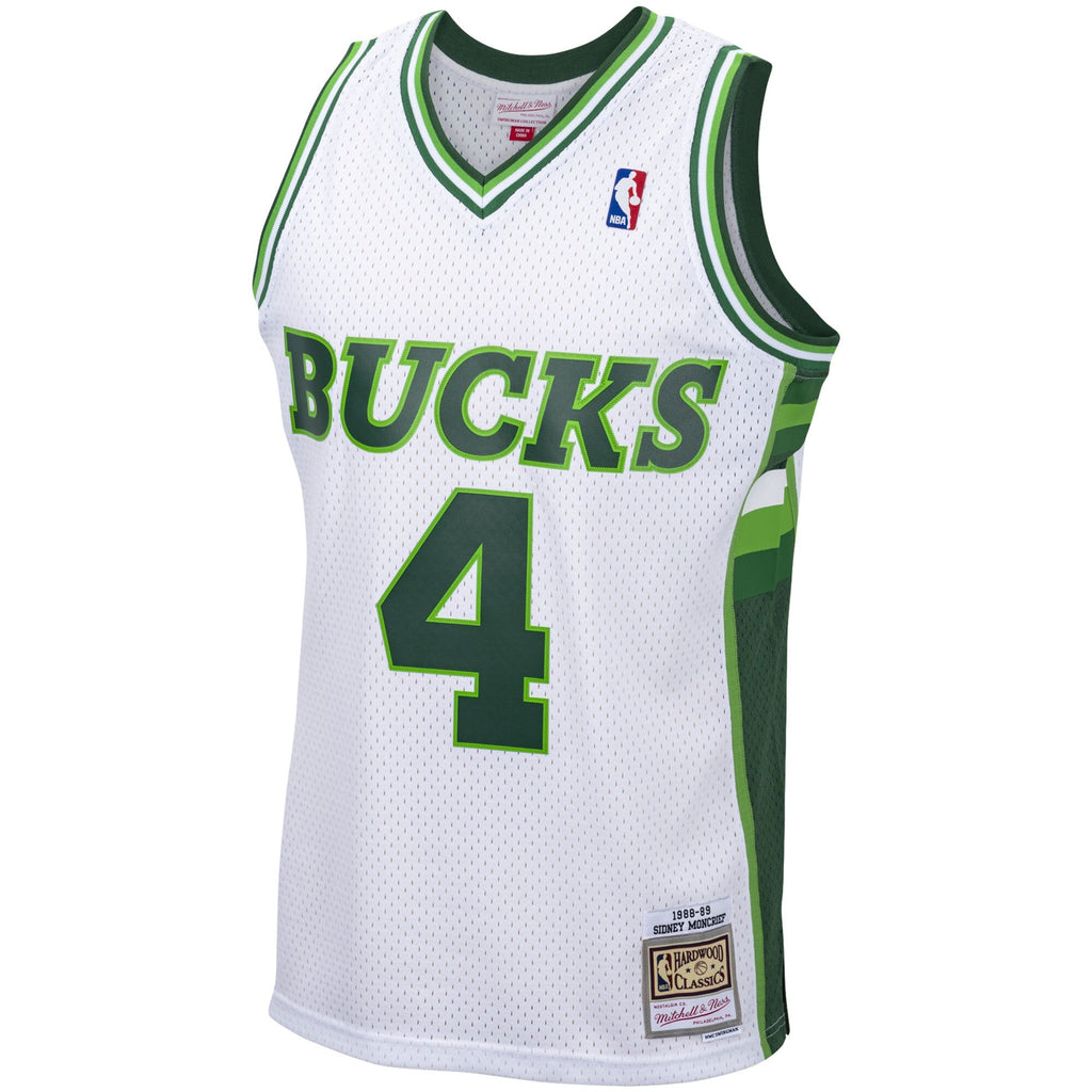 Milwaukee Bucks Sidney Moncrief Mitchell & Ness White 1988-89 Hardwood Classics Swingman Jersey for Men product image 2,