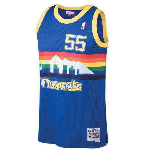 Mens Denver Nuggets Dikembe Mutombo Mitchell & Ness Blue 1991-92 Hardwood Classics Swingman Jersey product image 2, provided