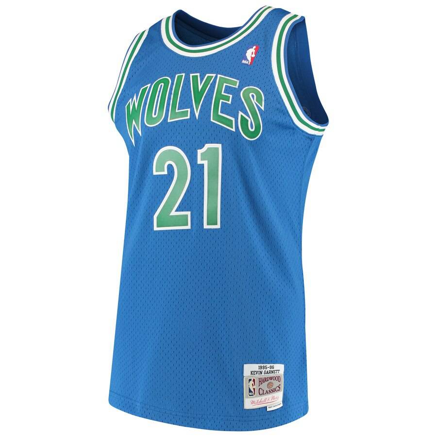 Mens Minnesota Timberwolves Kevin Garnett Mitchell & Ness Blue 1995-96 Hardwood Classics Swingman Jersey product image 2,