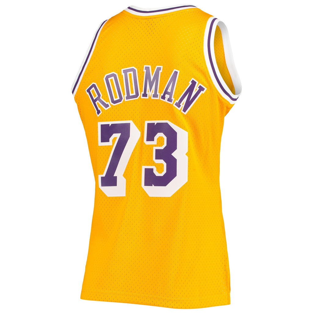 Los Angeles Lakers Dennis Rodman Mitchell & Ness 1998-99 Hardwood Classics Gold Swingman Jersey for Men product image 3,