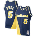 Indiana Pacers Jalen Rose 1996-97 Mitchell & Ness Navy Basketball Jersey product image 1, provided for visual reference and